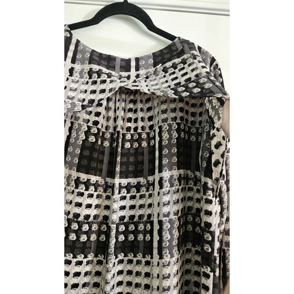 Thakoon for Design Nation Dress Size M Black Grey White Mini Long Sleeve - Picture 8 of 13